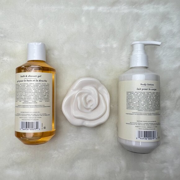 NEW Crabtree & Evelyn Bath Shower Gel, Soap, & Lotion Collectible Floral Tin Set - Picture 3 of 6